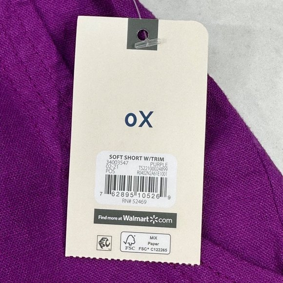 Terra And Sky Women's 0X Soft Trim Short Elastic Back Drawstring Front 2 Pocket - Picture 4 of 14